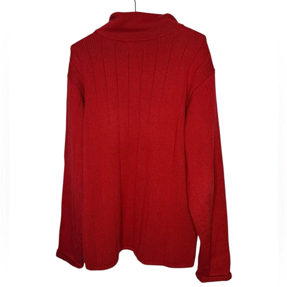 POLO JEANS CO. Men’s Size XL Red Thick Cotton Quarter Zip Sweater Long Sleeve